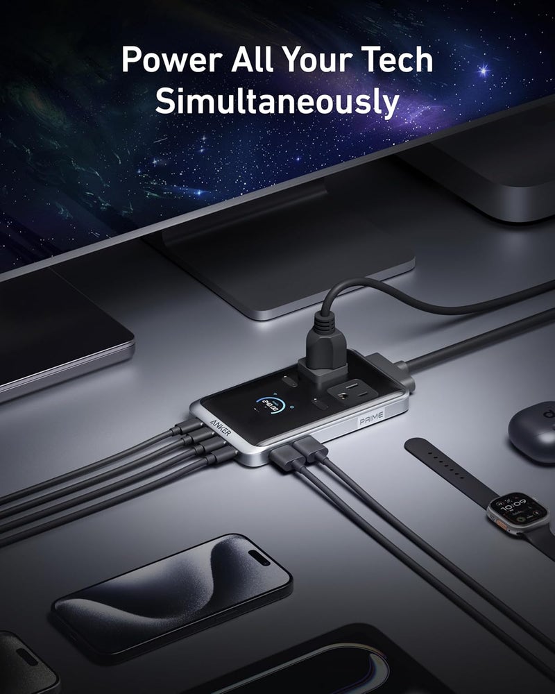 Anker Prime Charging Station, 240W 8-in-1 USB C Power Strip, 5 ft Detachable Extension Cord, 2 AC, 4 USB C, 2 USB A, for iPhone 15/14, Desktop Accessory for MacBook, Home, Office (Not for Travel) - Image 3